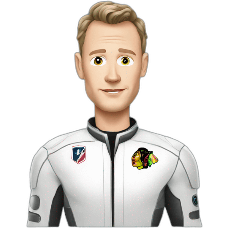 Fancy disco futuristic Jonathan Toews in spaceship emoji