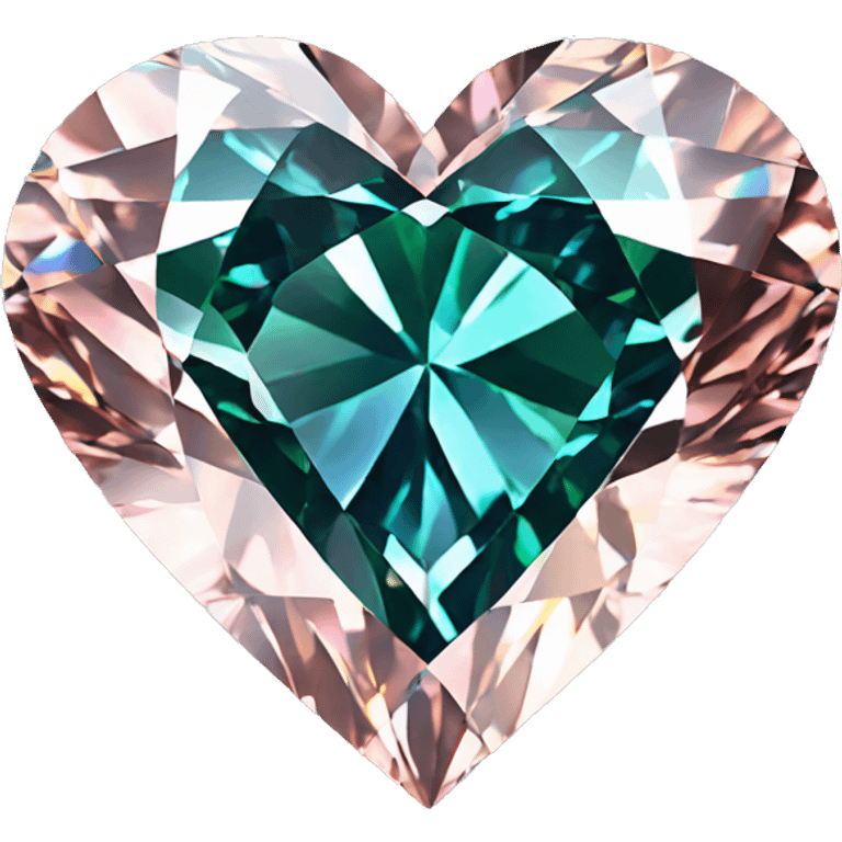 Heart shaped 56-carat mix color diamond emoji