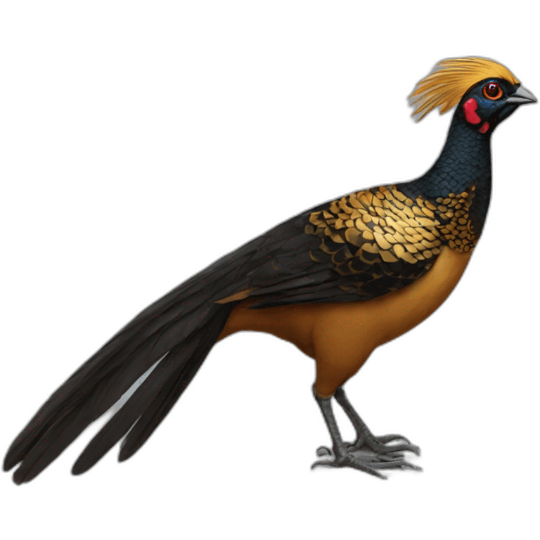 black and gold pheasant emoji