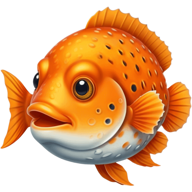 All Orange Pufffish facing forward emoji