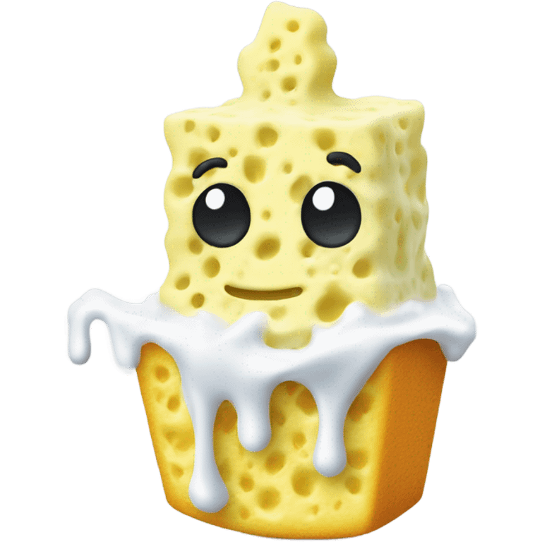 kitchen sponge covered in yogurt emoji