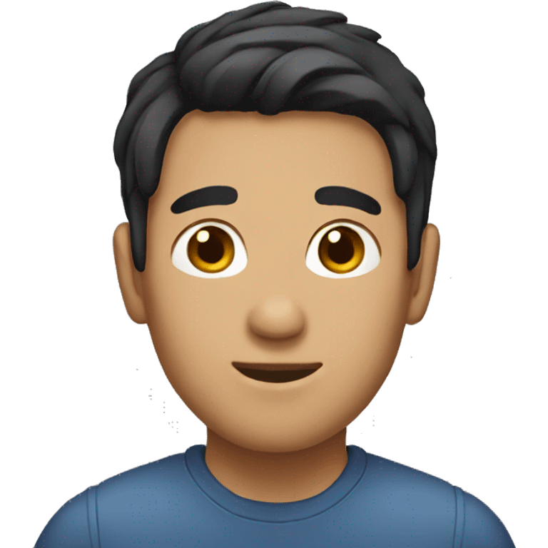 male with short black hair emoji