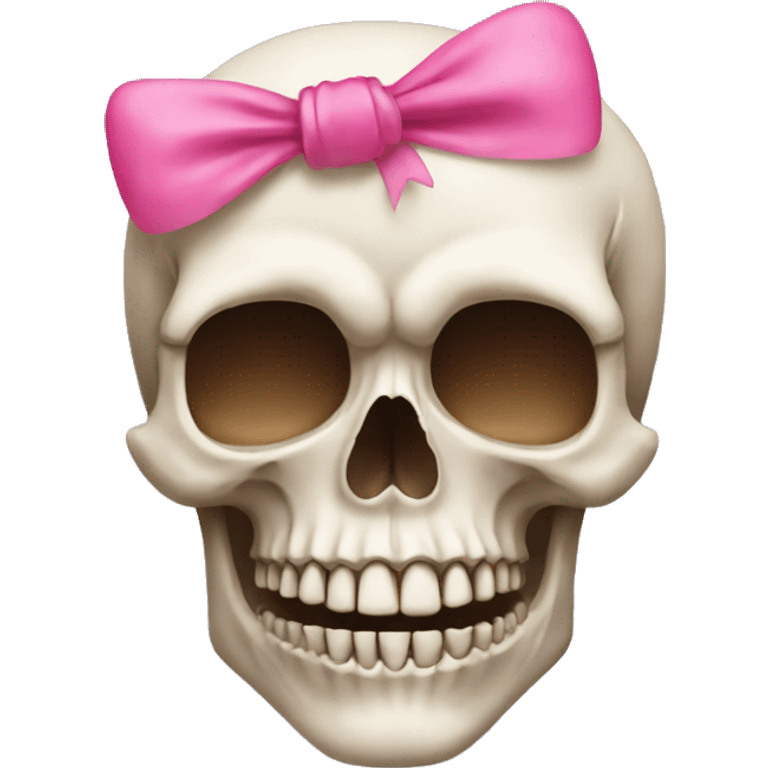 Skull with a pink bow emoji