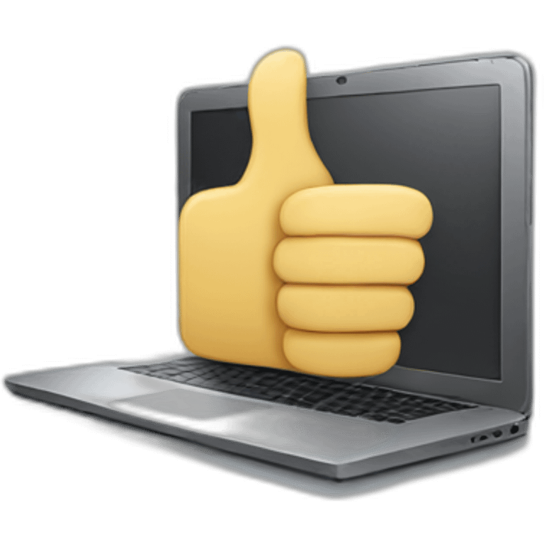 laptop thumbs up emoji