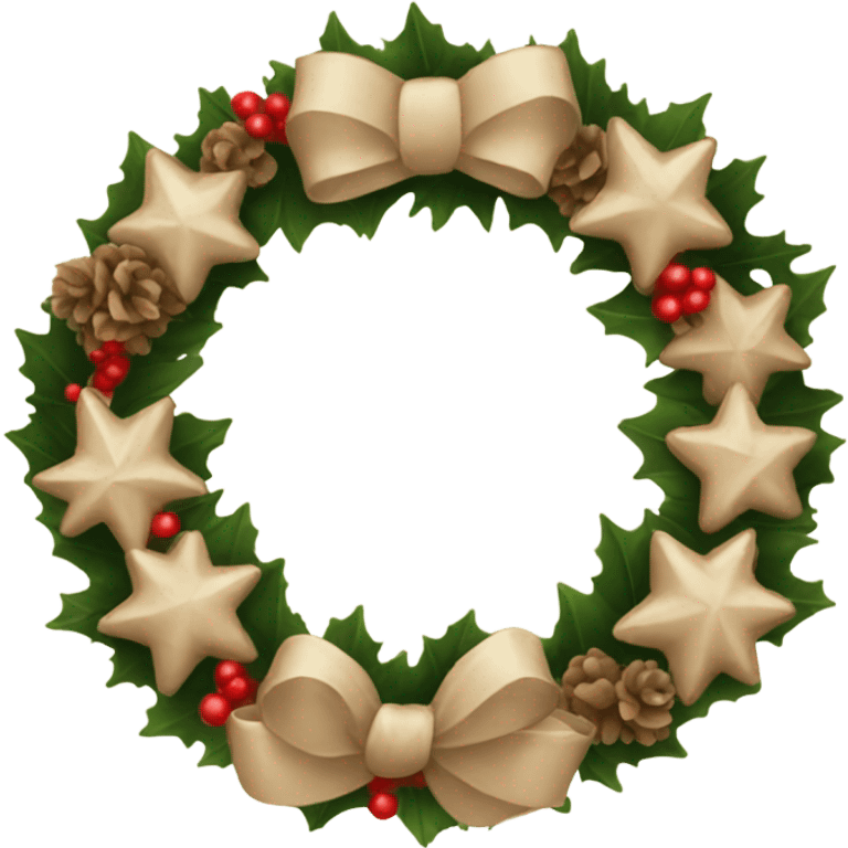 Beige christmas wreath emoji