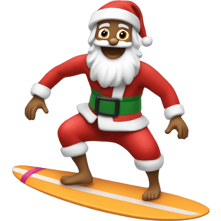 Santa surfing  emoji