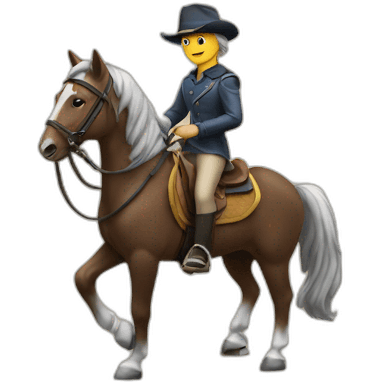 Chat sur un cheval emoji