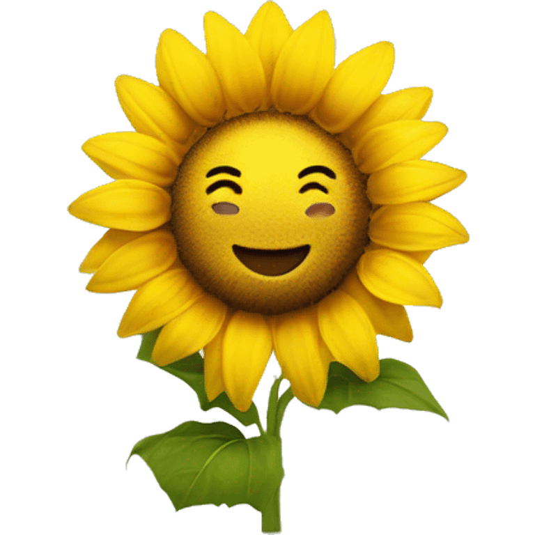 Sunflower with a smiley face emoji