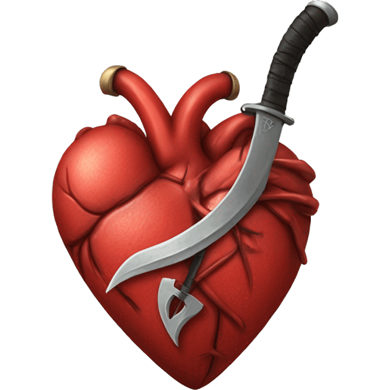 Realistic heart with scythe  emoji