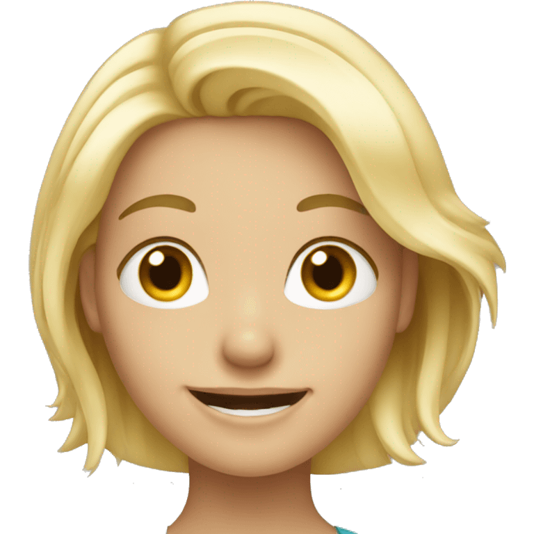 Happy blonde girl emoji