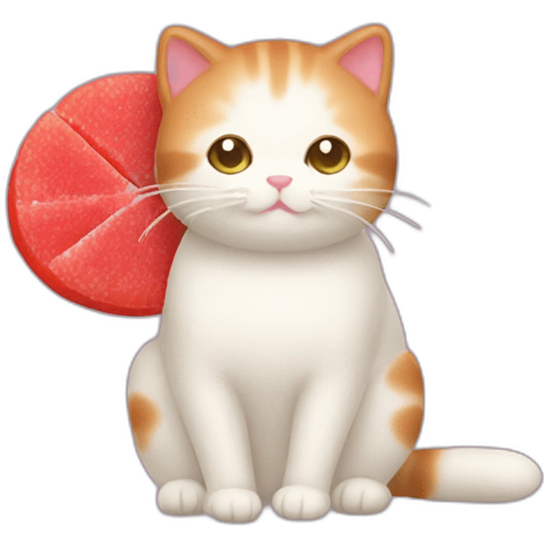 red rice cake mochi cat emoji