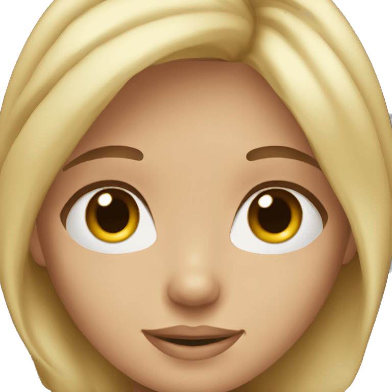 Blonde girl with brown eyes. Blonde like air touch  emoji