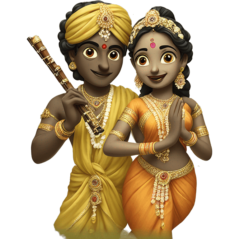 Radha krishna with flute emoji