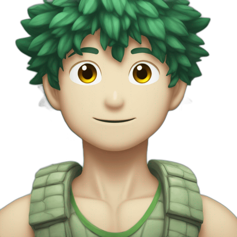 A turtle with izuku midoriya head emoji