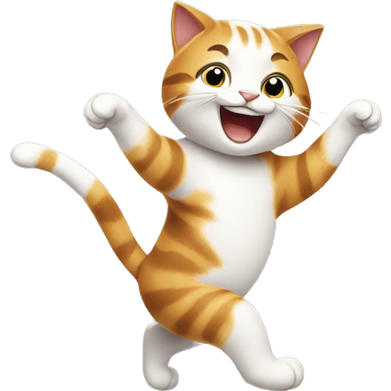 A happy cat Dance  emoji