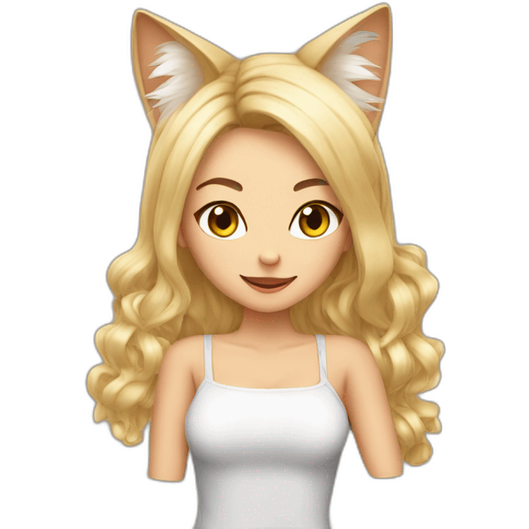 sexy blonde cat ears emoji