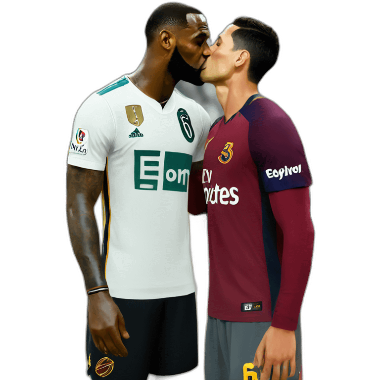 Cr7 kissing Lebron James emoji