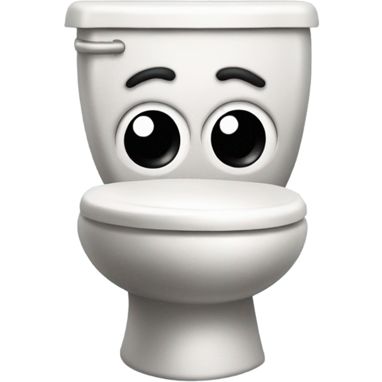 Terrified toilet with hands emoji