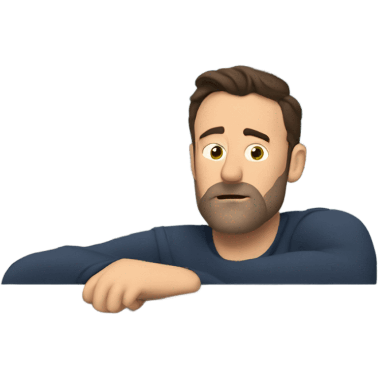 Exhausted Ben Affleck smoking on a balcony emoji