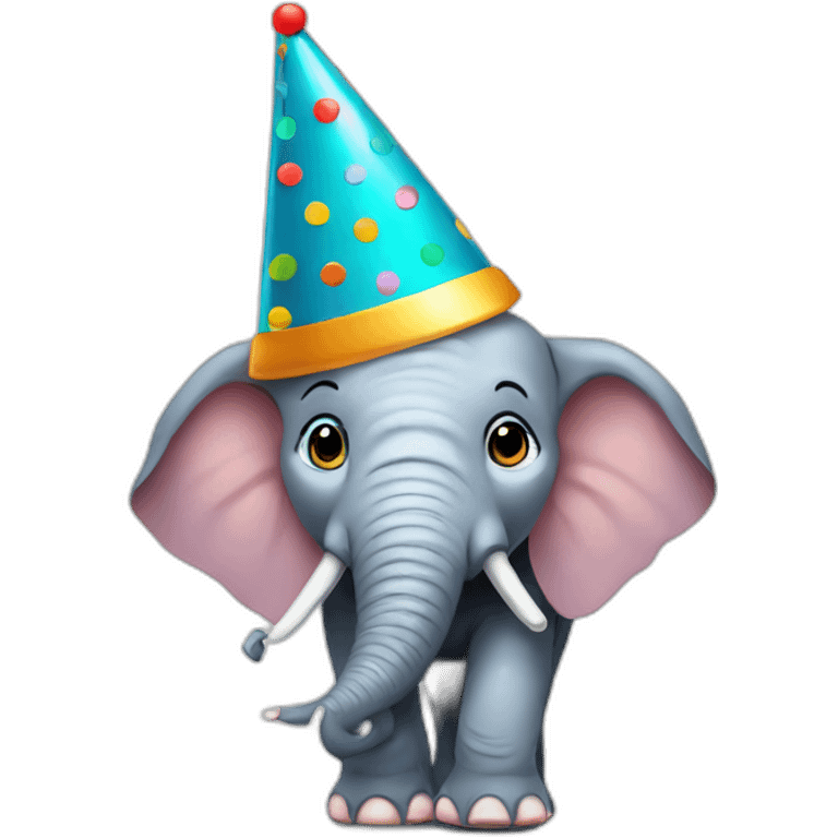 elephant with partyhat emoji