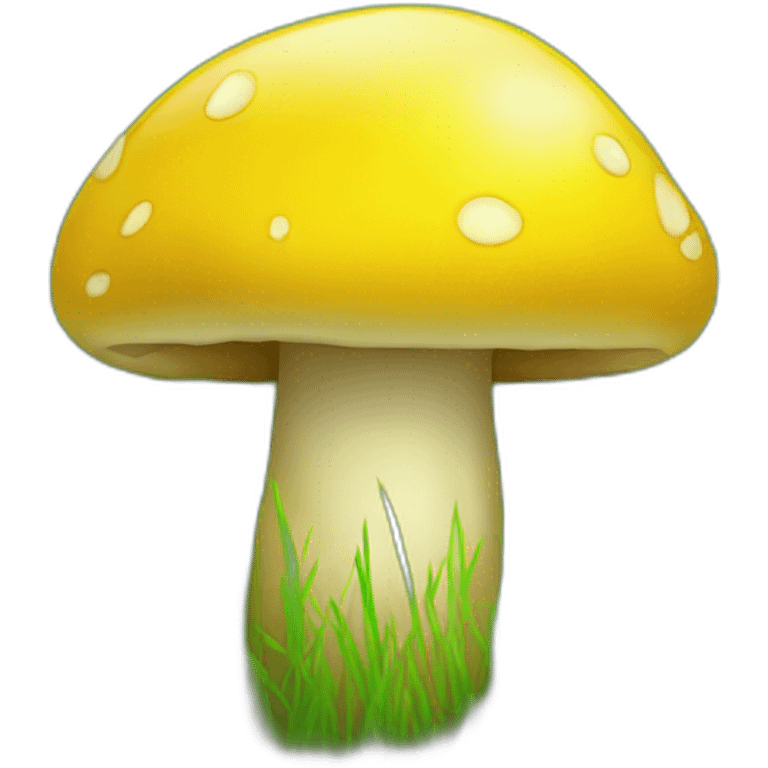 yellow mashroom in green grass emoji