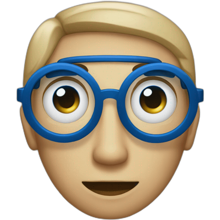 Homme yeux bleu lunette emoji