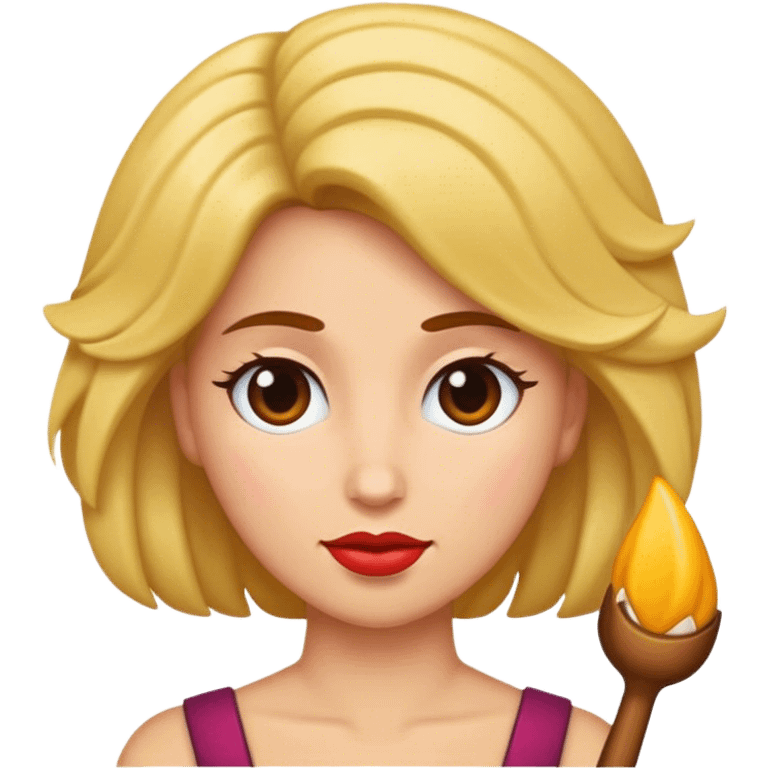 Mujer con cerquillo y pelo ladino emoji