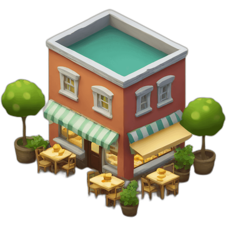 Cheese cafe isometric emoji