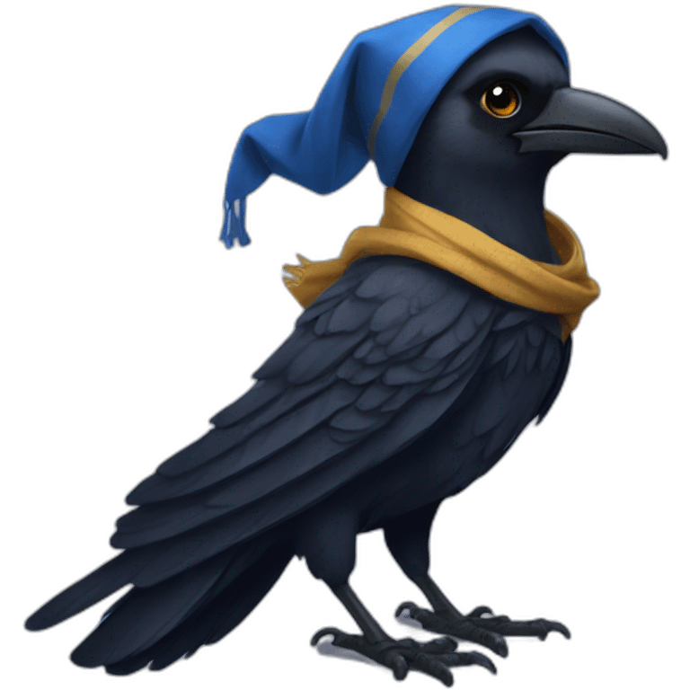 Ravenclaw raven with scarf hogwarts emoji