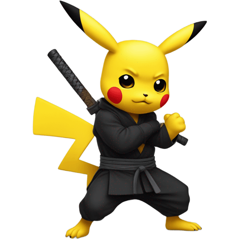 Pikachu as a ninja emoji