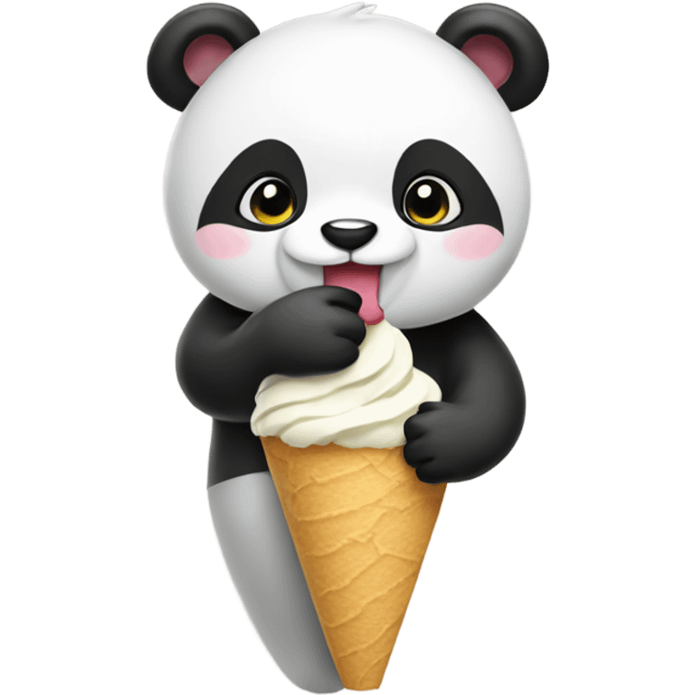 Panda eating ice cream emoji