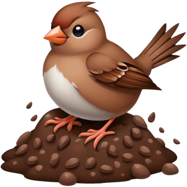 sparrow on the poop emoji