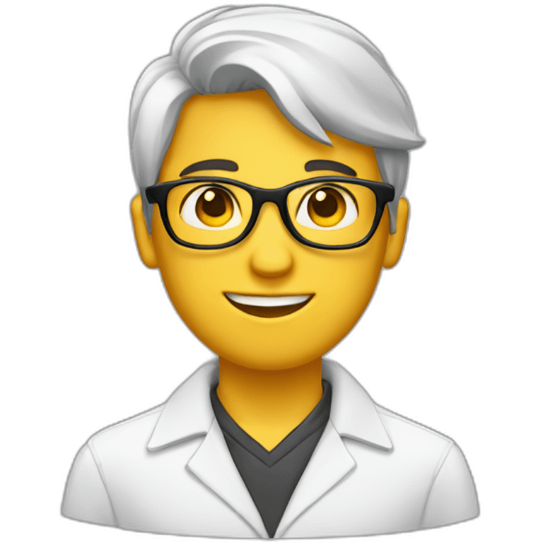 joven estudiante blanco con gafas emoji