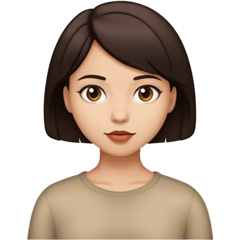 Short dark brown hair girl emoji