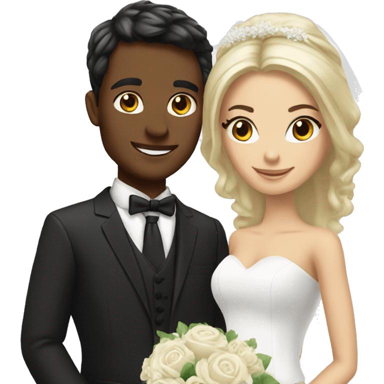 Groom brunette and bride blonde emoji