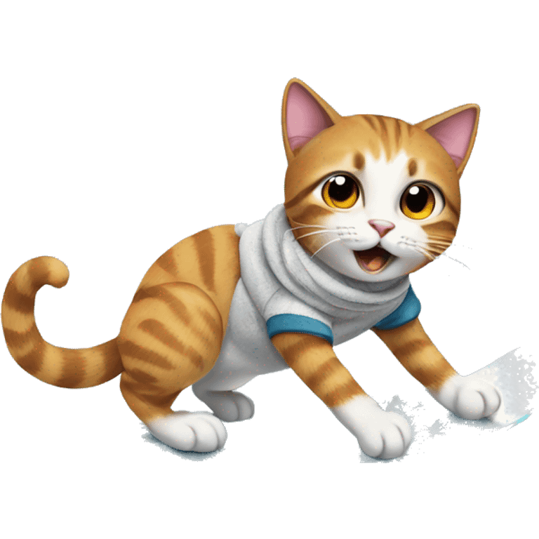 Cat on a snowboard  emoji