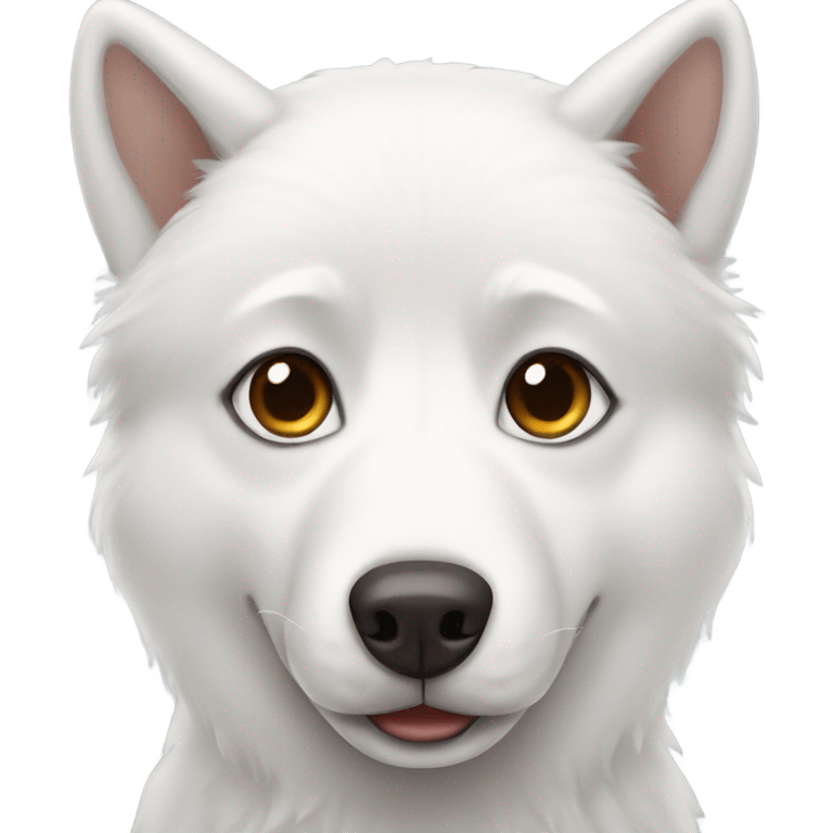 White husky with brown eyes  emoji