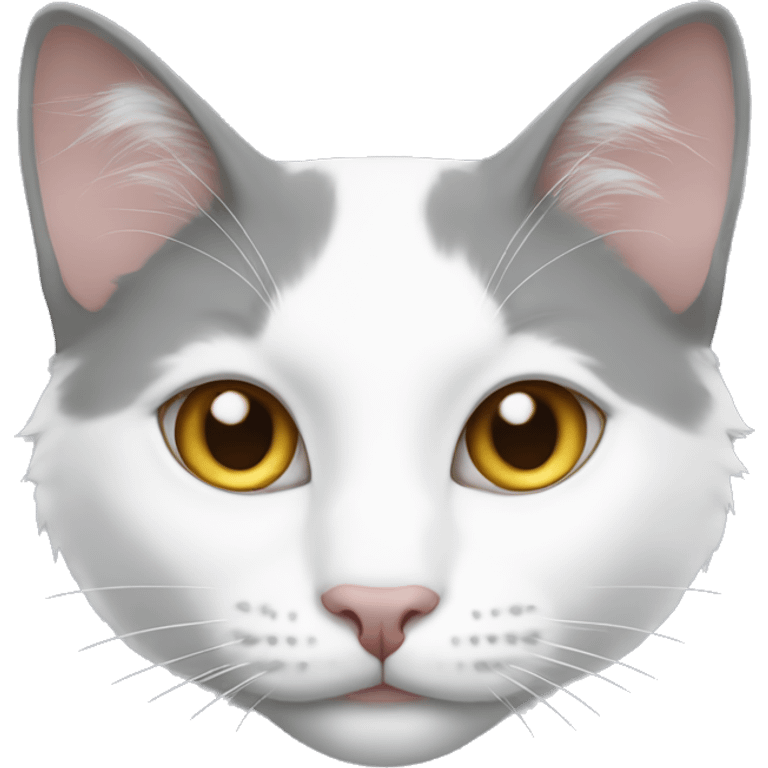 grey and white turkish van cat emoji