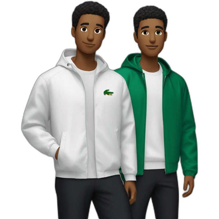 Lacoste latin two friends with black windbreaker emoji