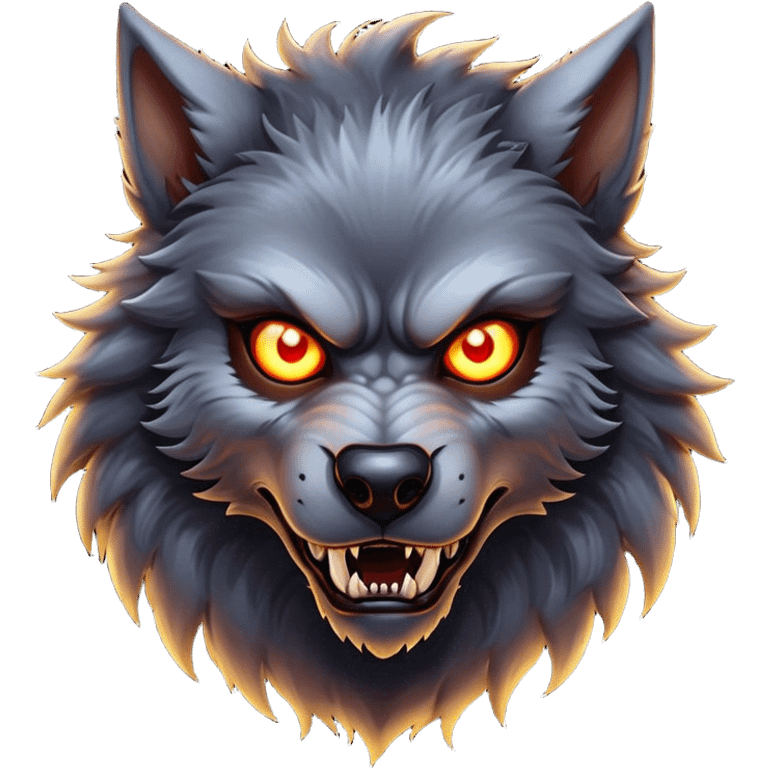 werewolf with glowing eyes emoji