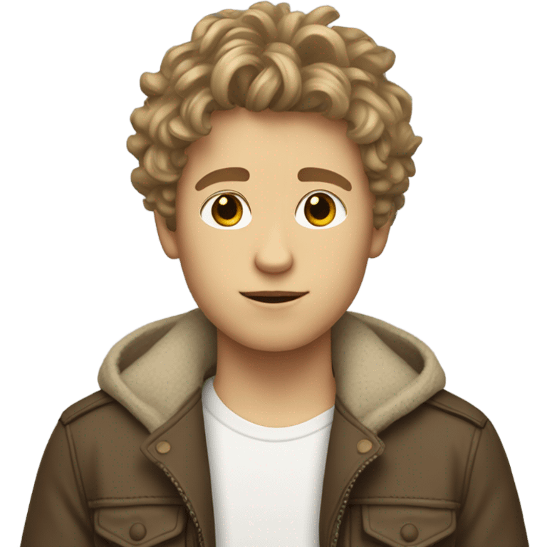 White boy, with light brown shaggy hair eboy emoji