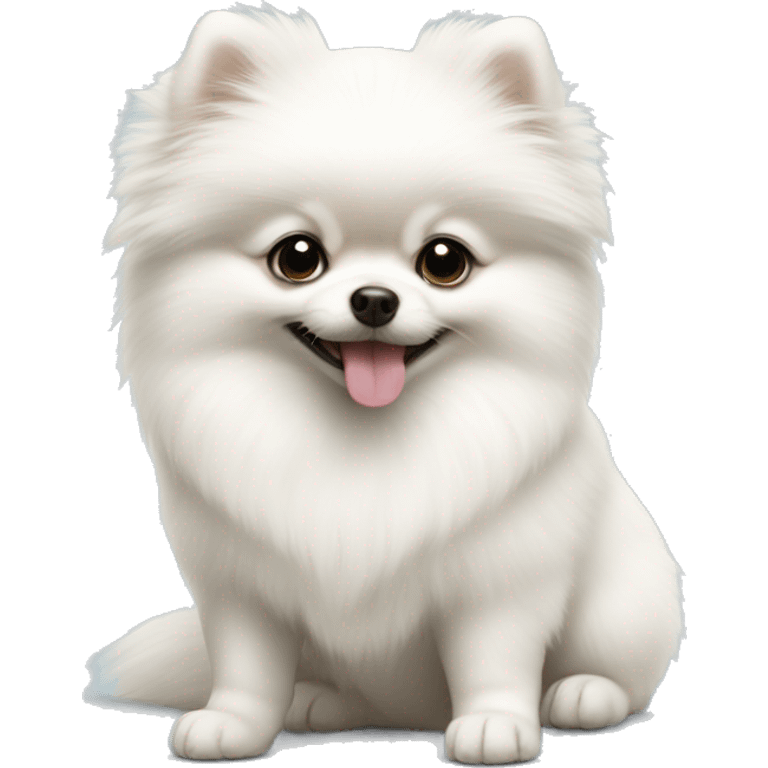 White baby Pomeranian  emoji