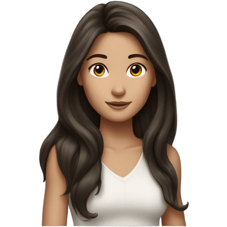 beautiful top model brunette girl long hair emoji