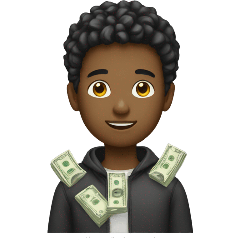 Boy with money emoji