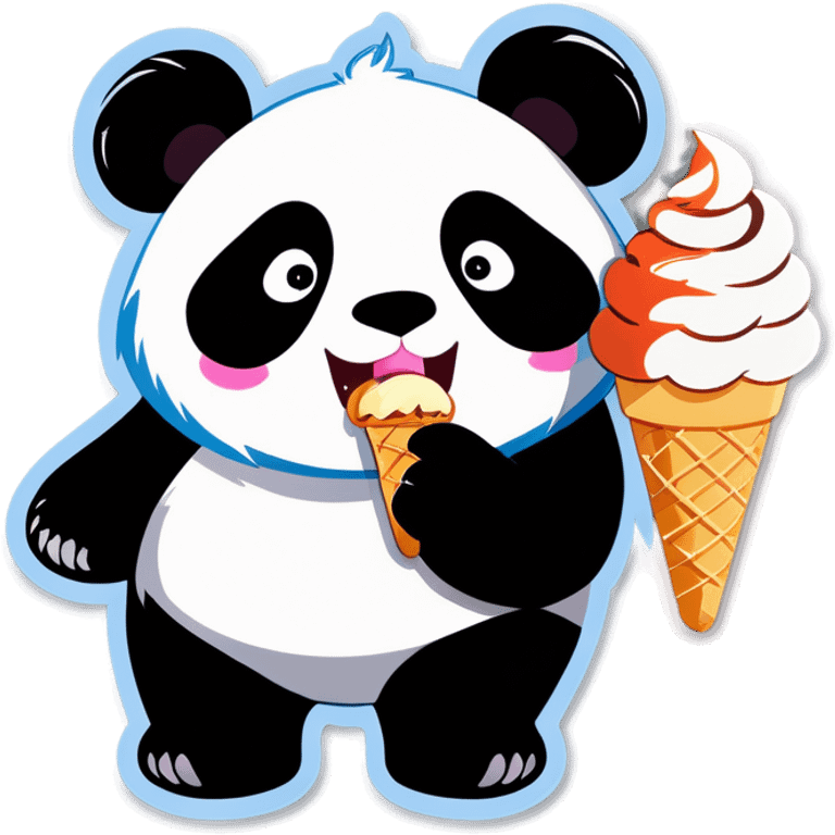 Panda eating ice cream emoji