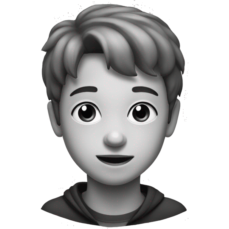 monochrome portrait of a boy emoji