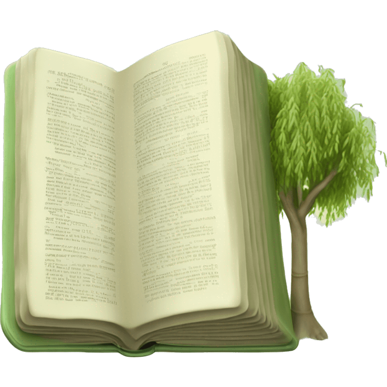 Light Sage green holy Bible with willow tree  emoji