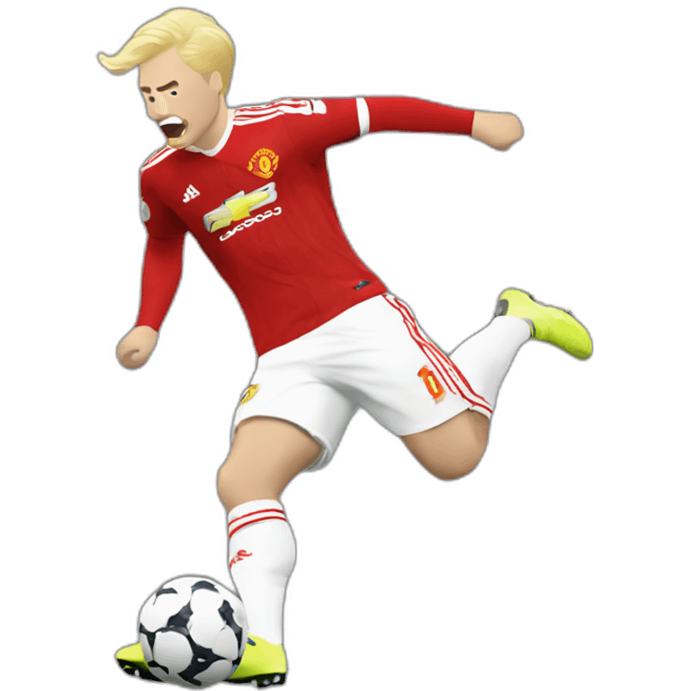 blonde manchester united player kicking emoji