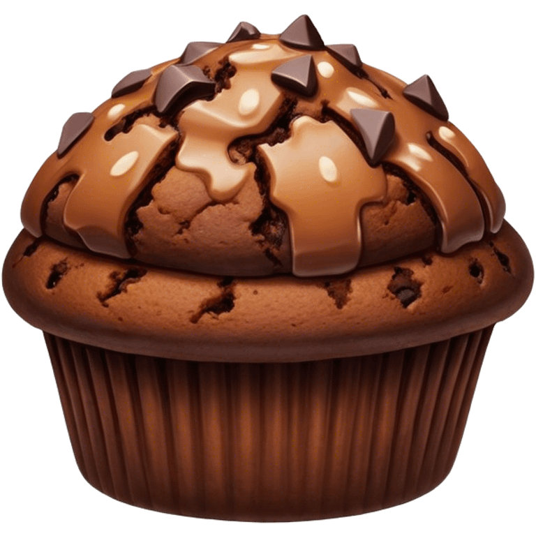 Gooey chocolate muffin emoji