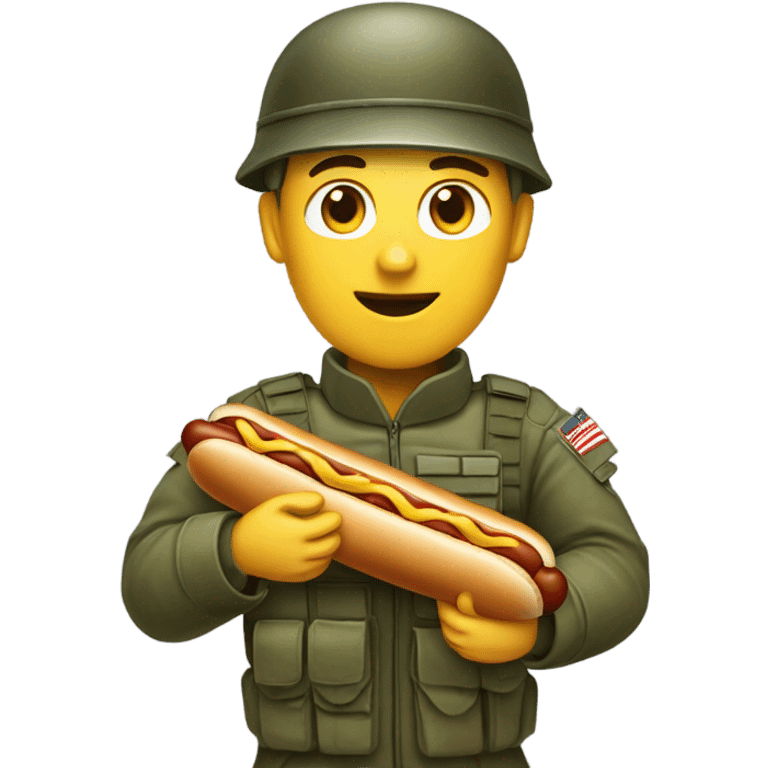 An army guy with a hotdog emoji